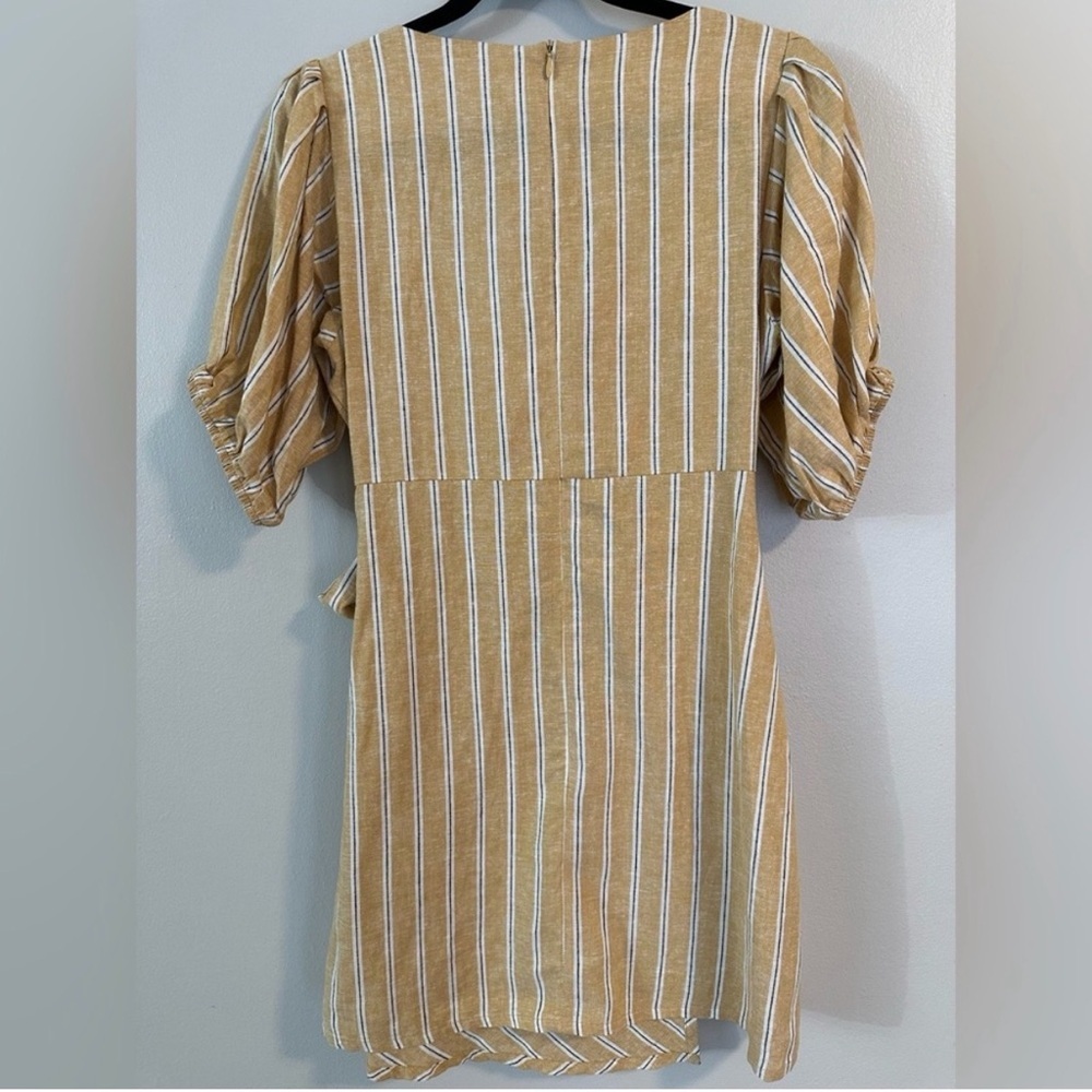 Zara Sunkissed Linen Cutout Mini Coastal Cowgirl Cottagecore Mustard Yellow M - Picture 11 of 15